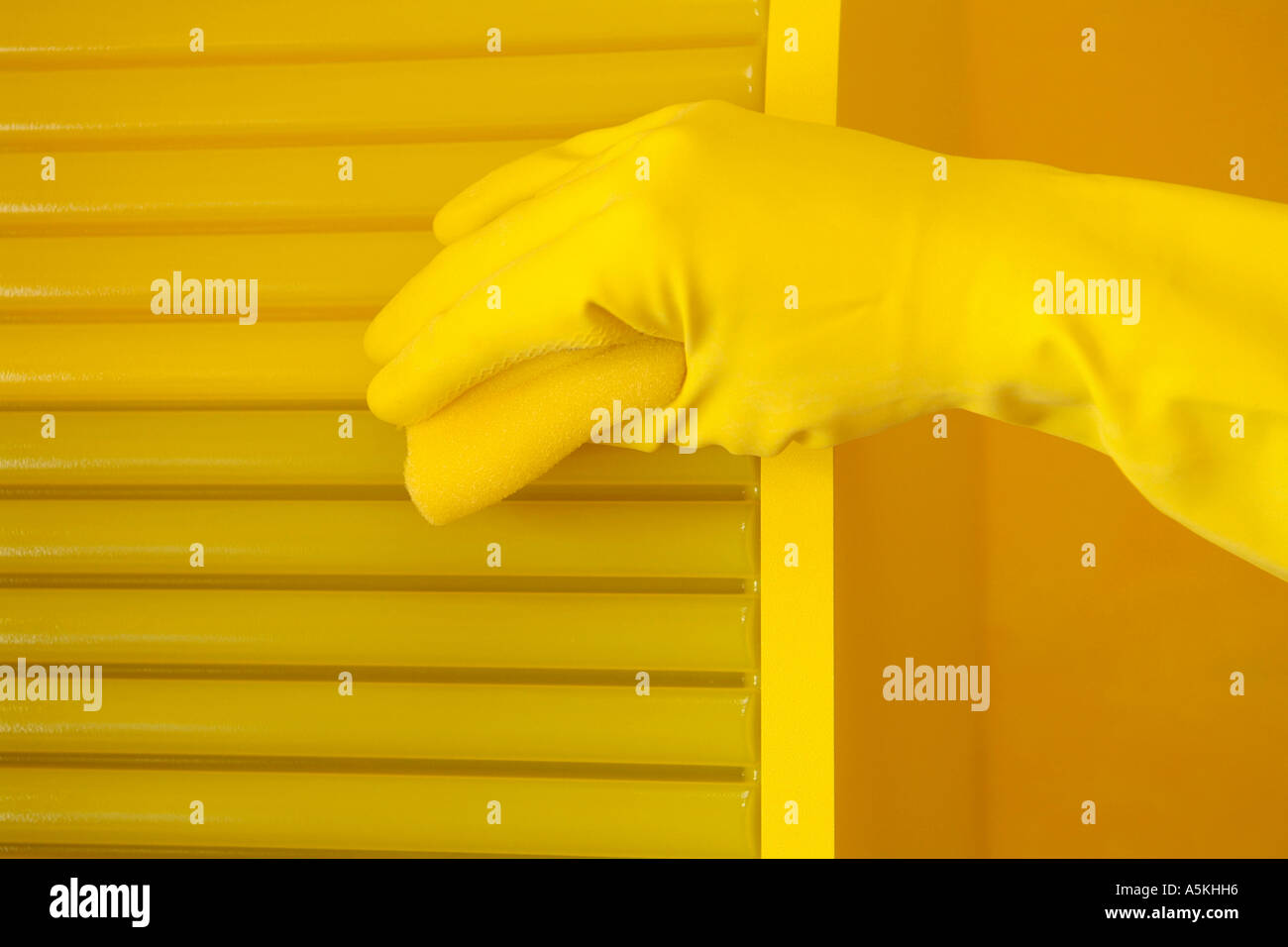 Cleaning a yellow Stock Photo Alamy