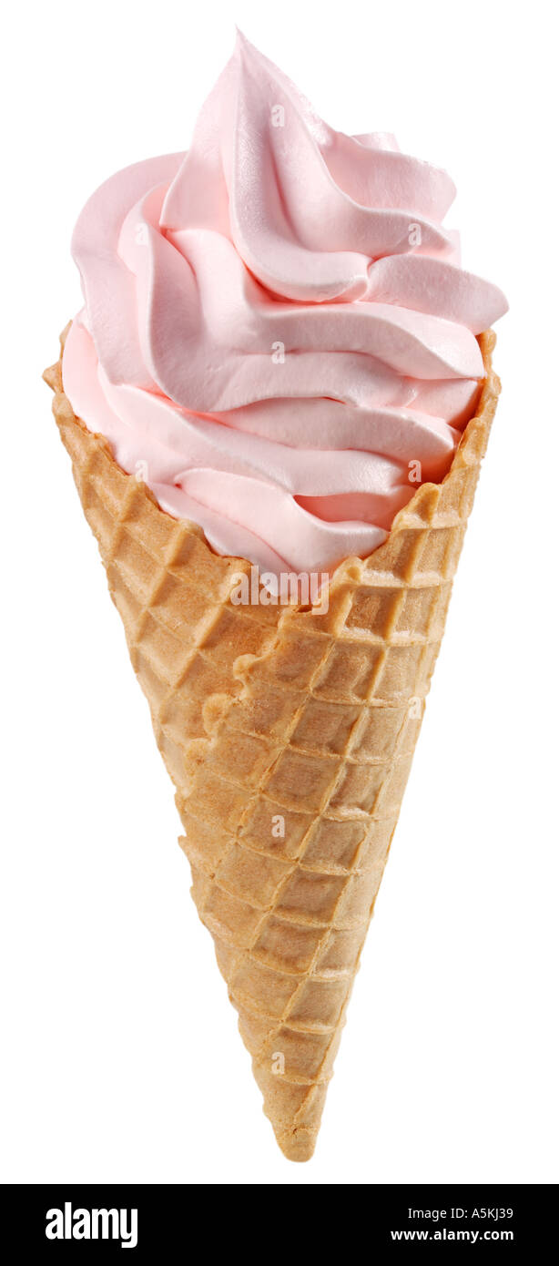 STRAWBERRY ICE CREAM CONE Stock Photo - Alamy