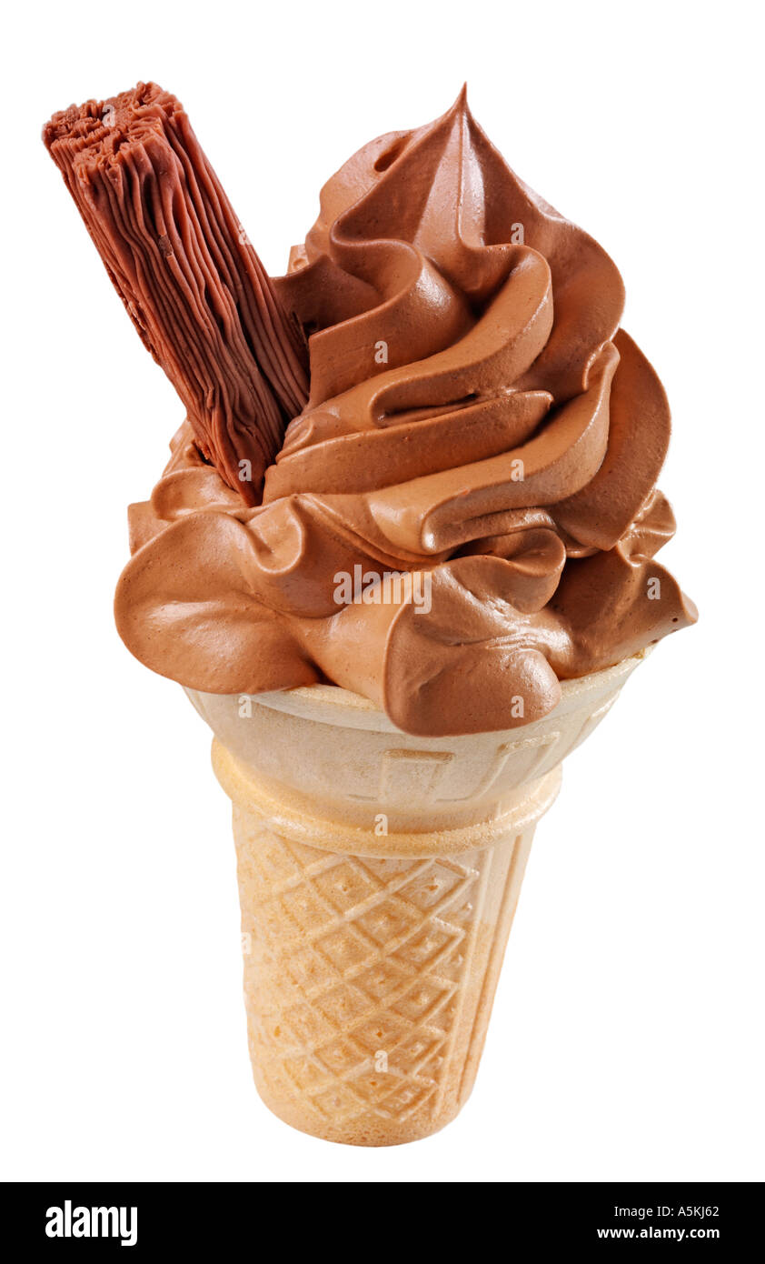 CHOCOLATE ICE CREAM IN CONE Stock Photo Alamy