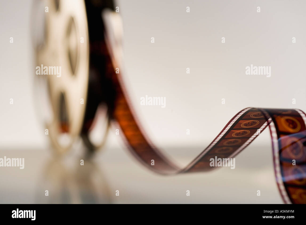 Close up of reel of movie film Stock Photo