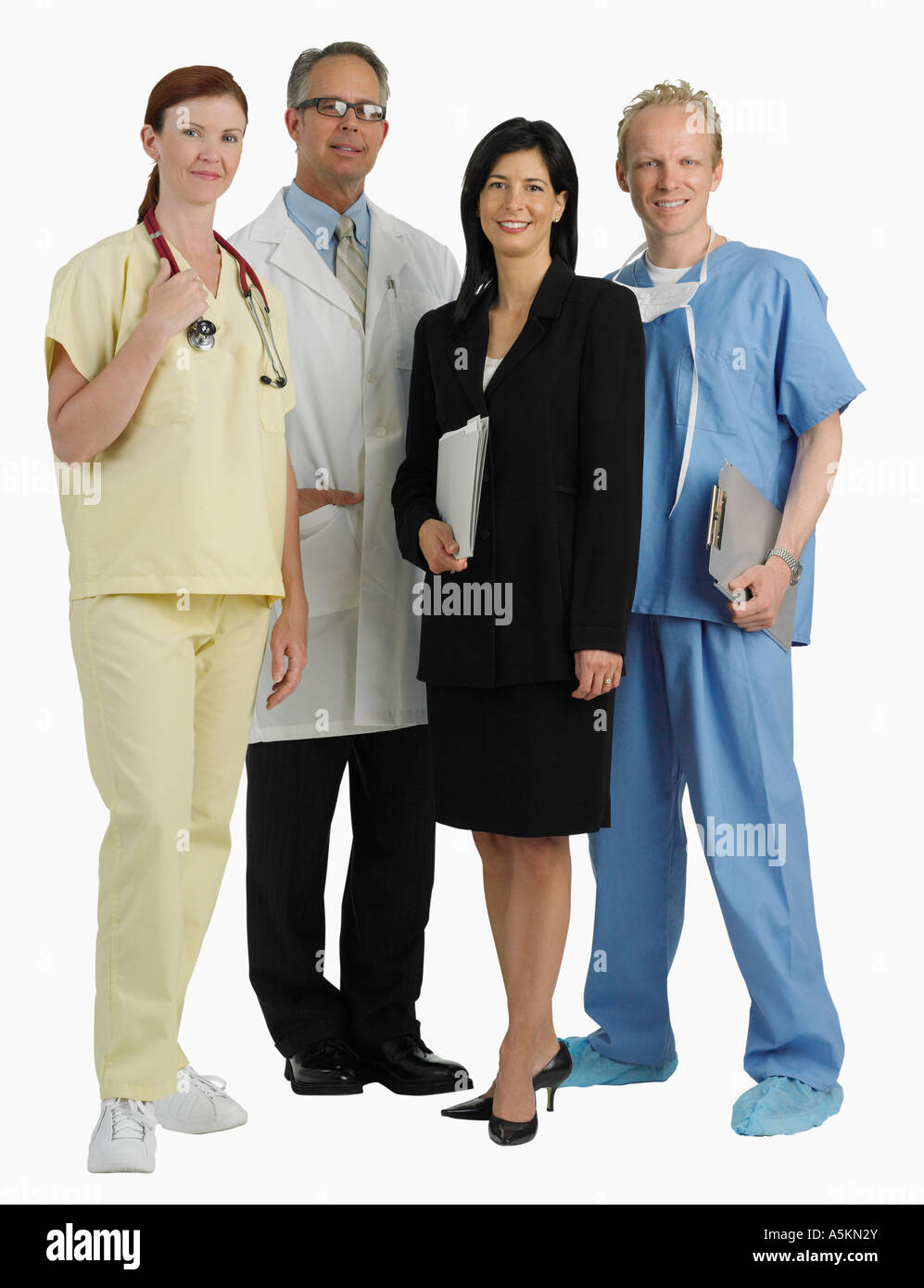 Studio shot of medical professionals smiling Stock Photo