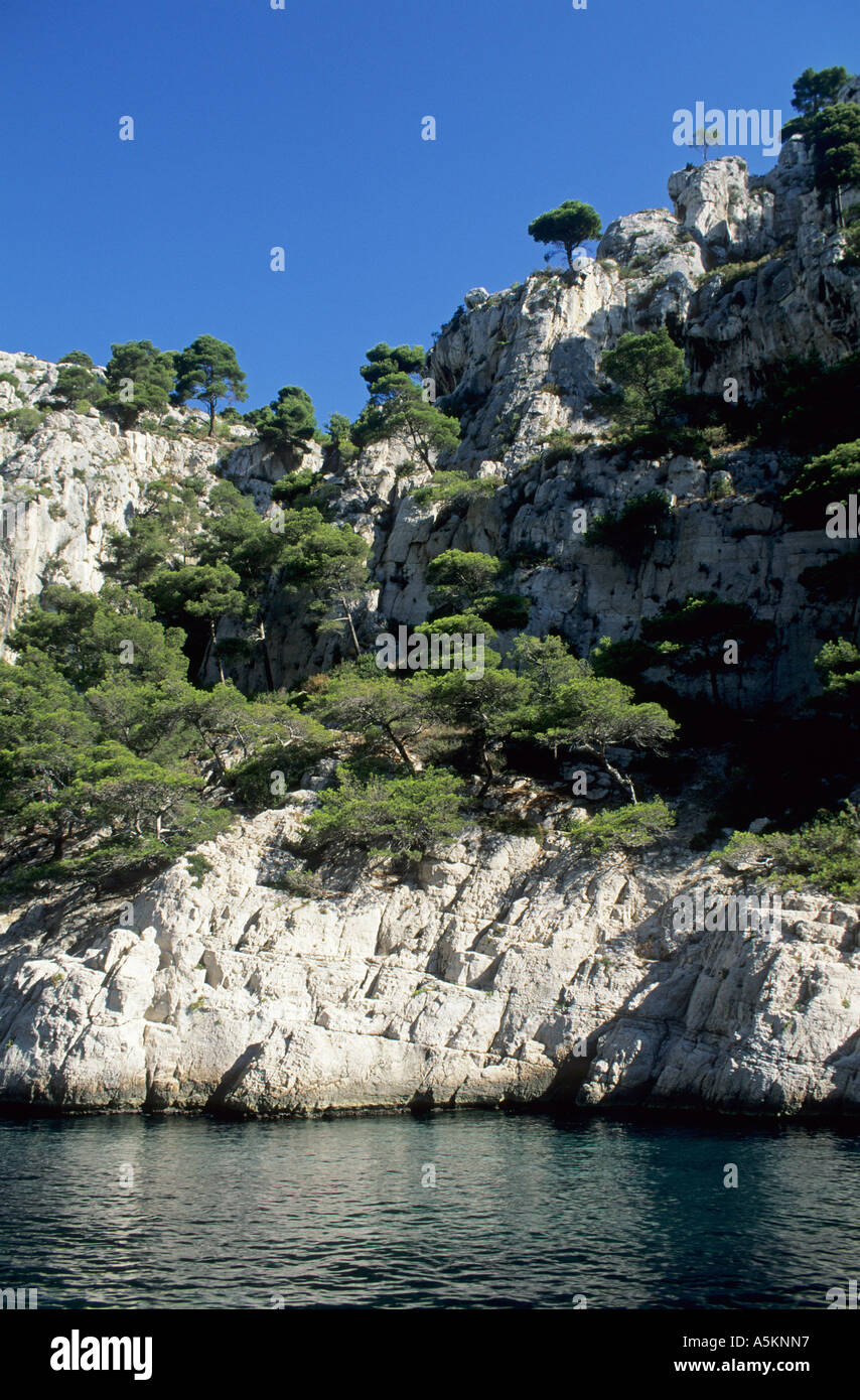 Rocky coast at Calanque d´En-Vau, Provence, France Stock Photo