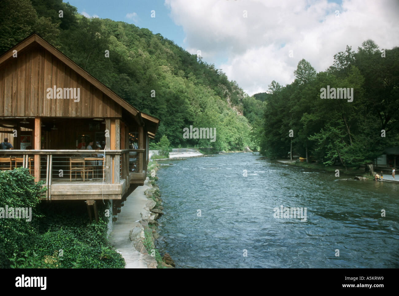 The Nantahala Outdoor Center has a restaurant that overlooks the