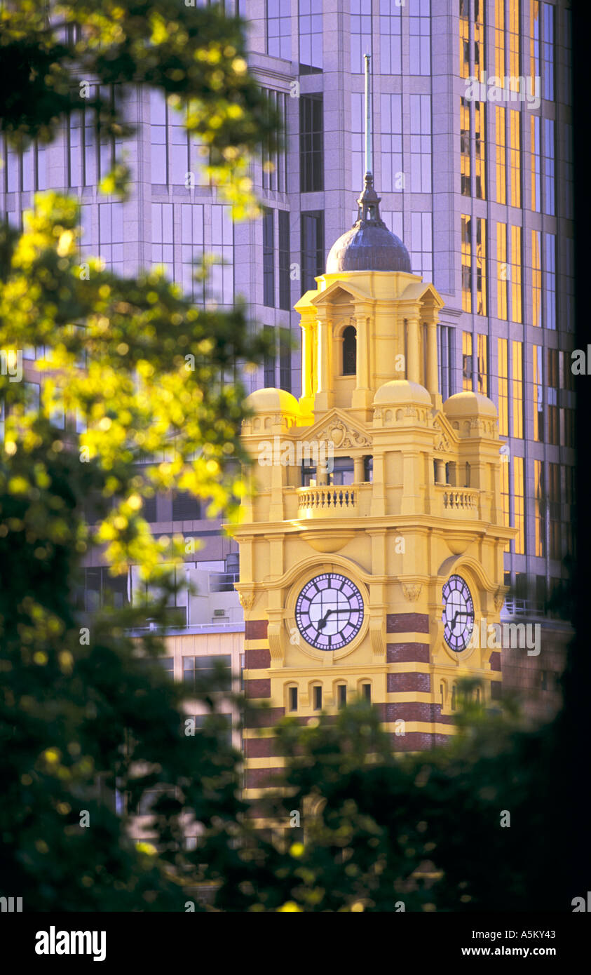 Clocktower Flinders St Railway Station, Melbourne Stock Photo