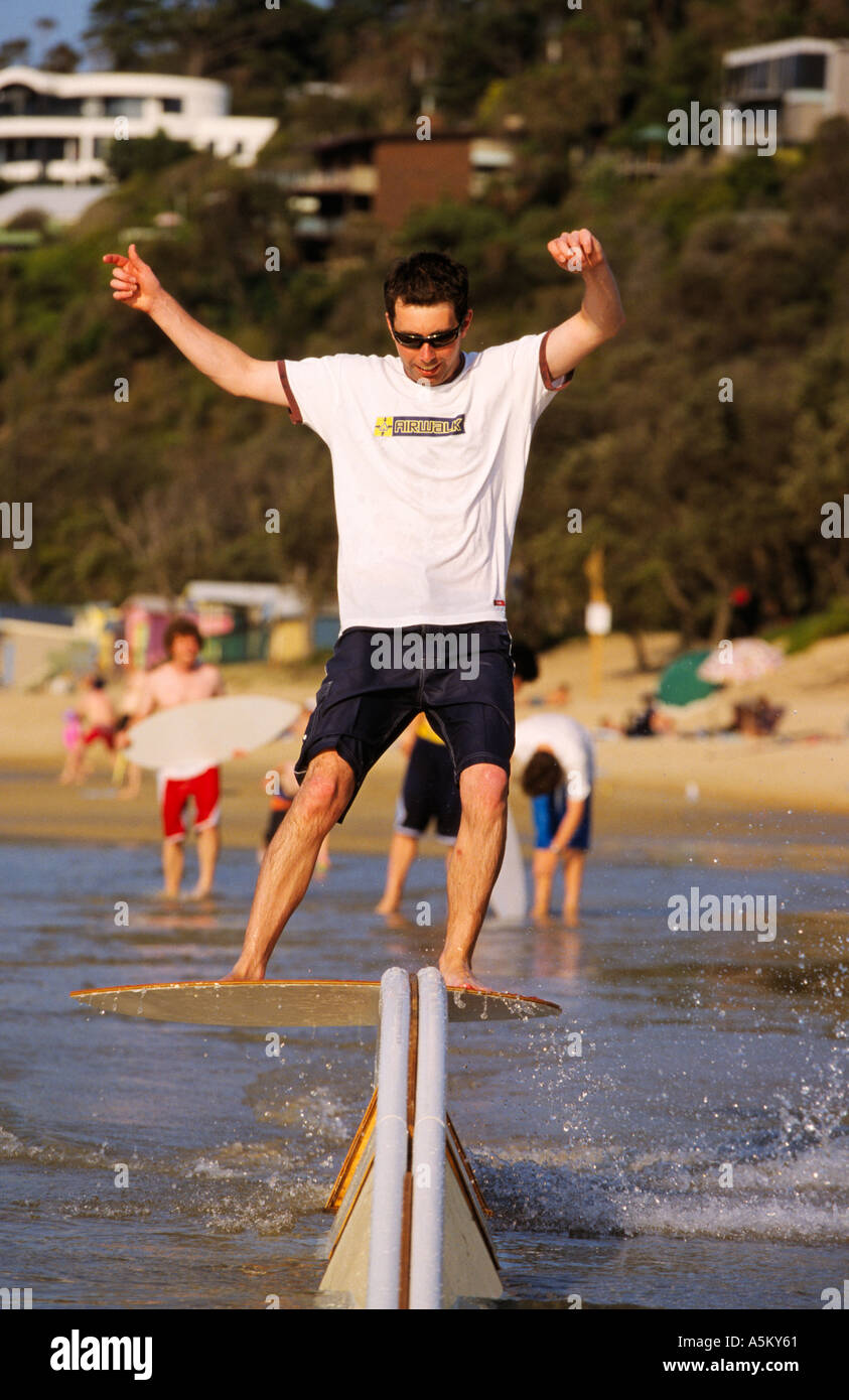 Skiffle board trick riding, Australia Stock Photo