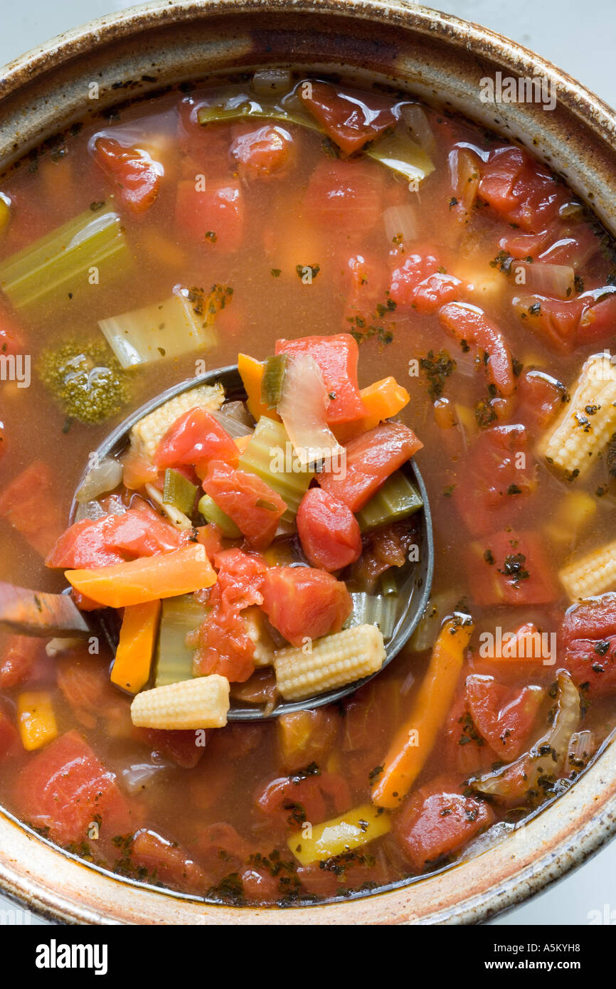 Homemade Vegetable Soup Stock Photo
