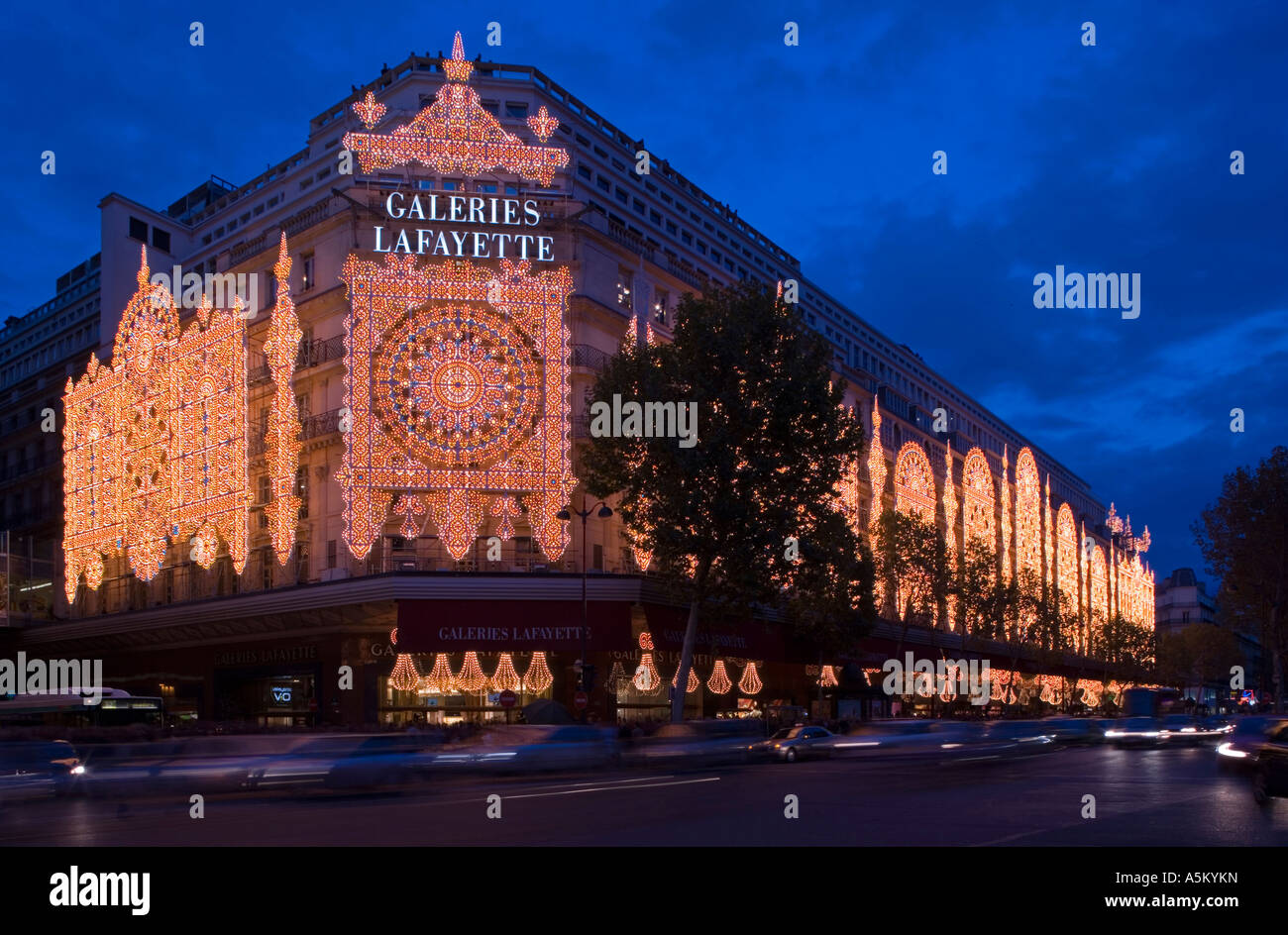 Galerie Lafayette Chrismas time in Paris. France Stock Photo
