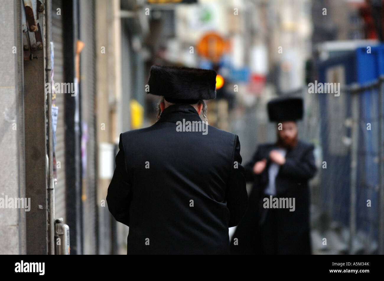 Orthodox Jews in Antwerp, Belgium. Stock Photo