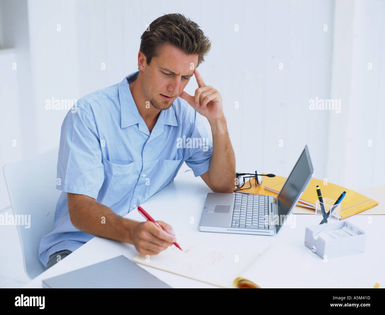 Young caucasian businessman beard writing hi-res stock photography and ...