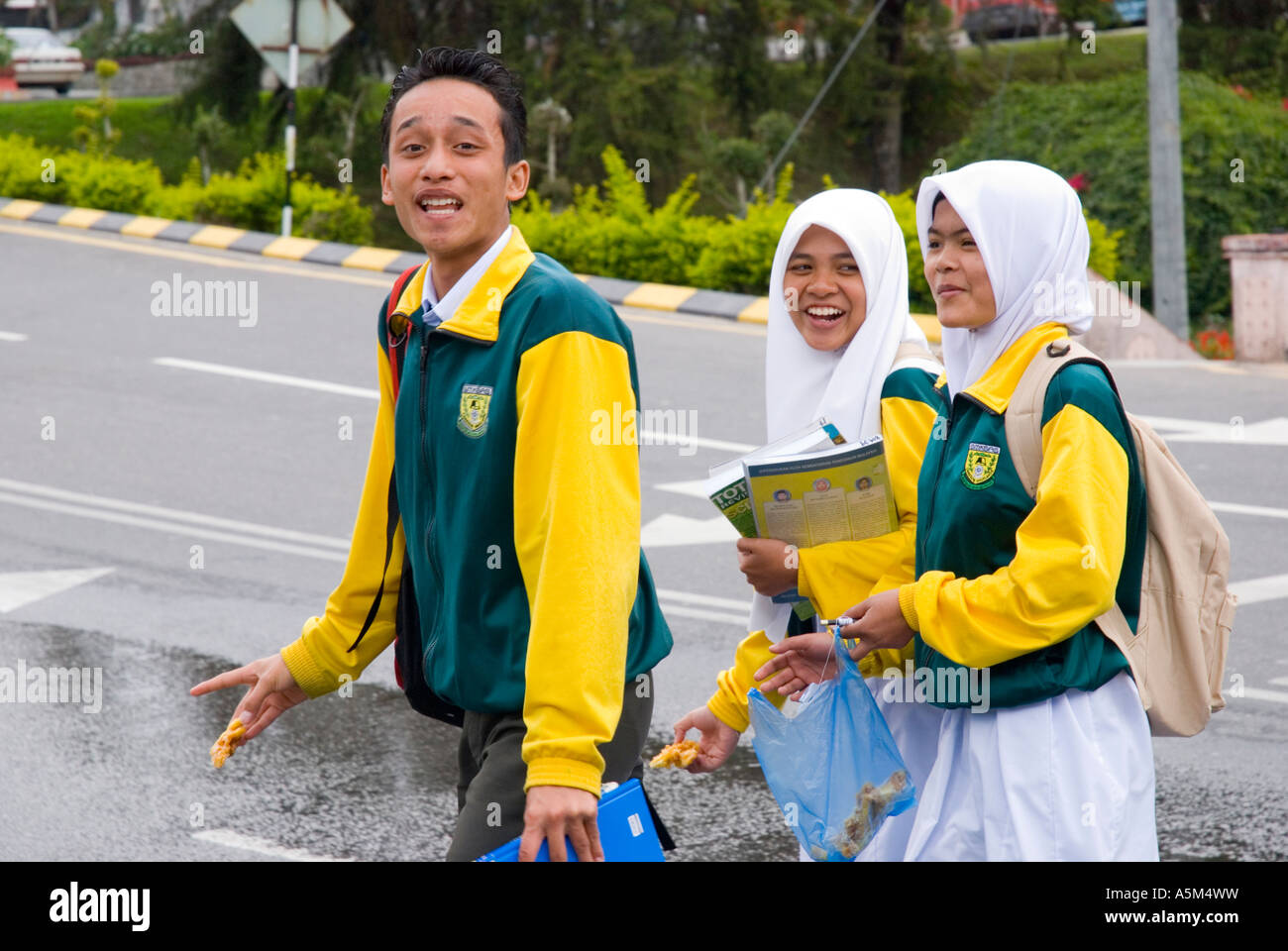 High school students in Tanah Rata in the Cameron Highlands of Malaysia Stock Photo