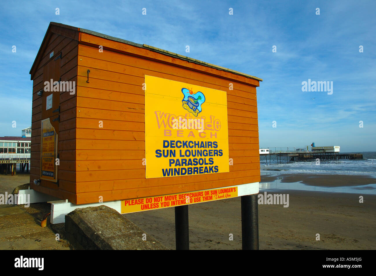 Winter, Sandown Pier, Deckchair Shed, Sandown Beach, Sandown, Isle of