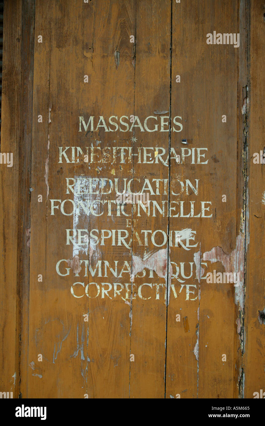 Paris massage sign Stock Photo
