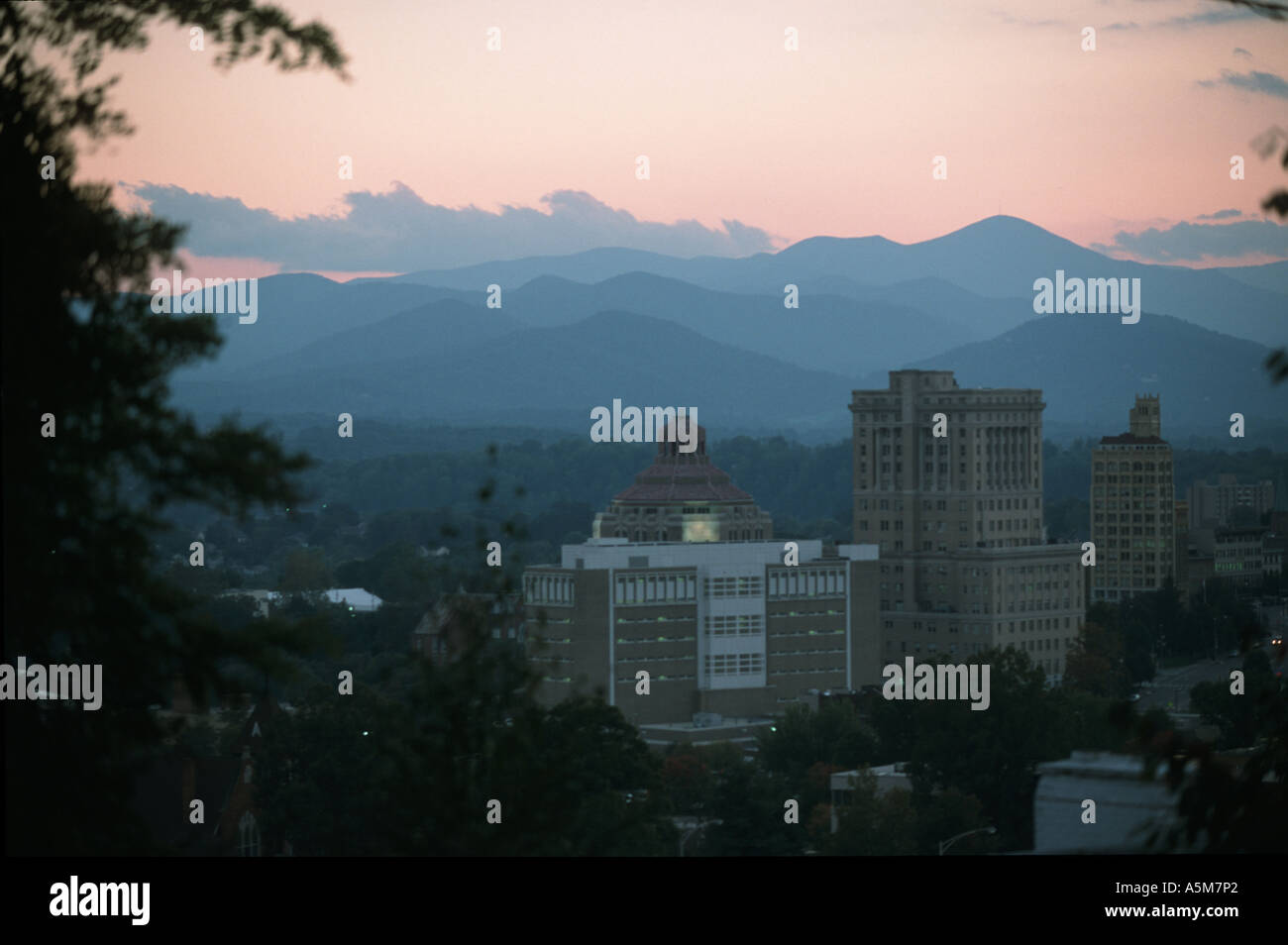 Asheville nc sunset downtown hires stock photography and images Alamy