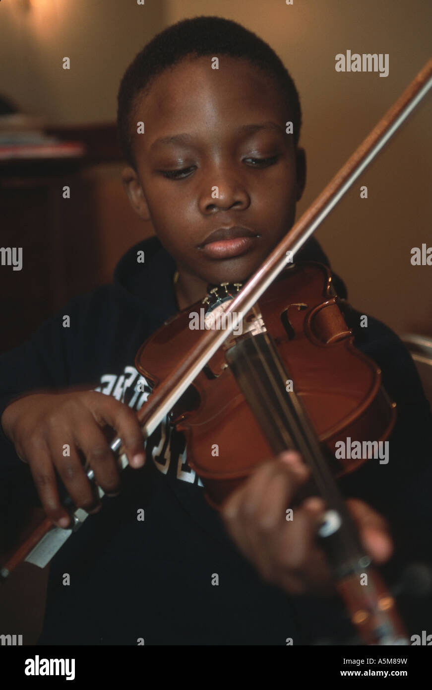 Young student taking a music lesson at the Brooklyn Music School in
