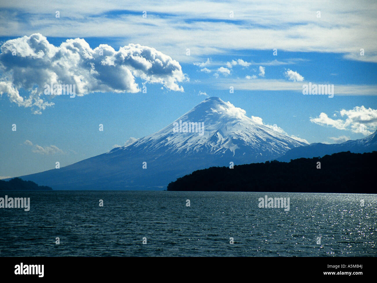 Orsono volcano from Lago Llanquihue, Lakes District, Chile Stock Photo