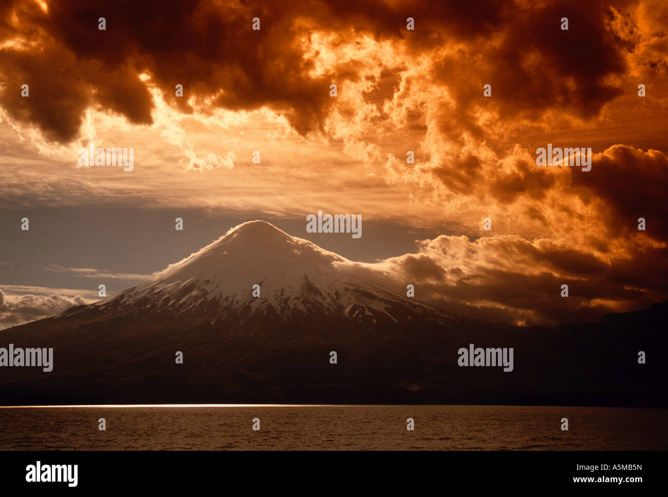Orsono volcano from Lago Llanquihue, Lakes District, Chile Stock Photo