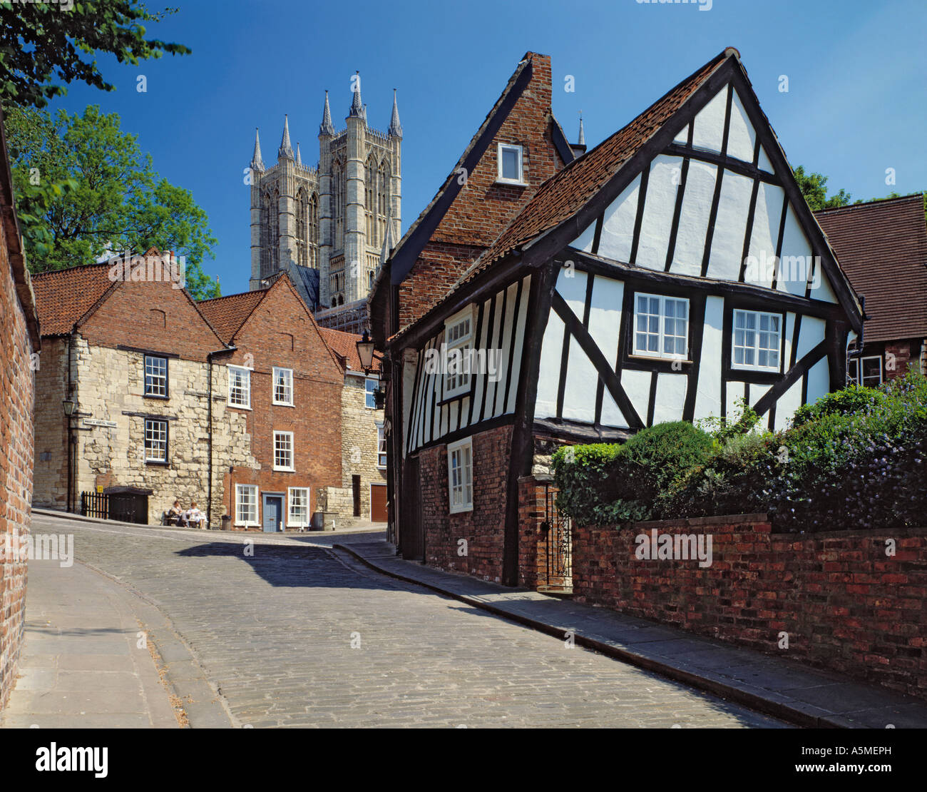 GB  LINCOLNSHIRE  LINCOLN  CATHEDRAL FROM MICHAELGATE Stock Photo