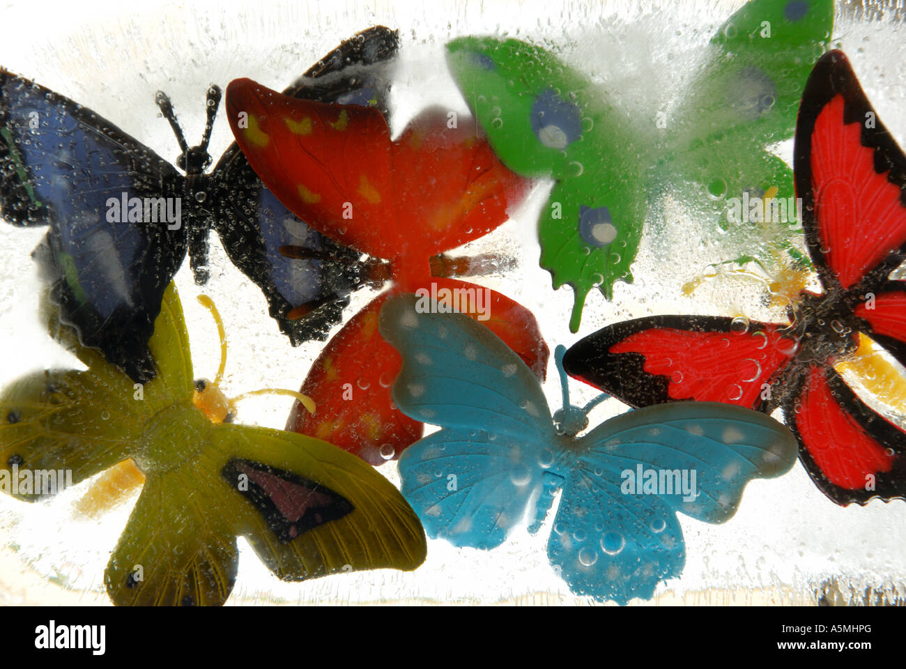 Frozen Toy Butterflies Stock Photo Alamy