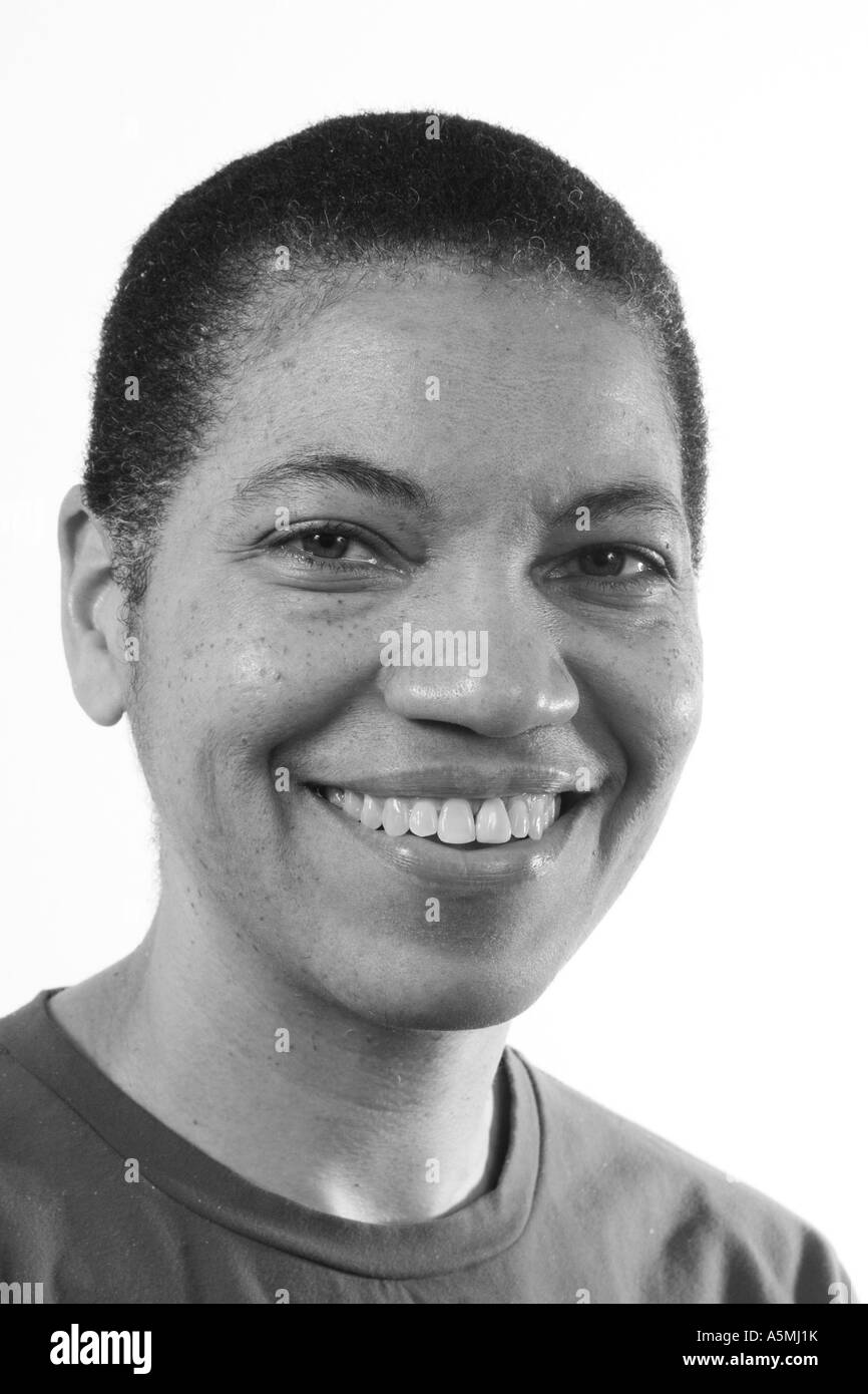 Black and white portrait of black women smiling Stock Photo - Alamy