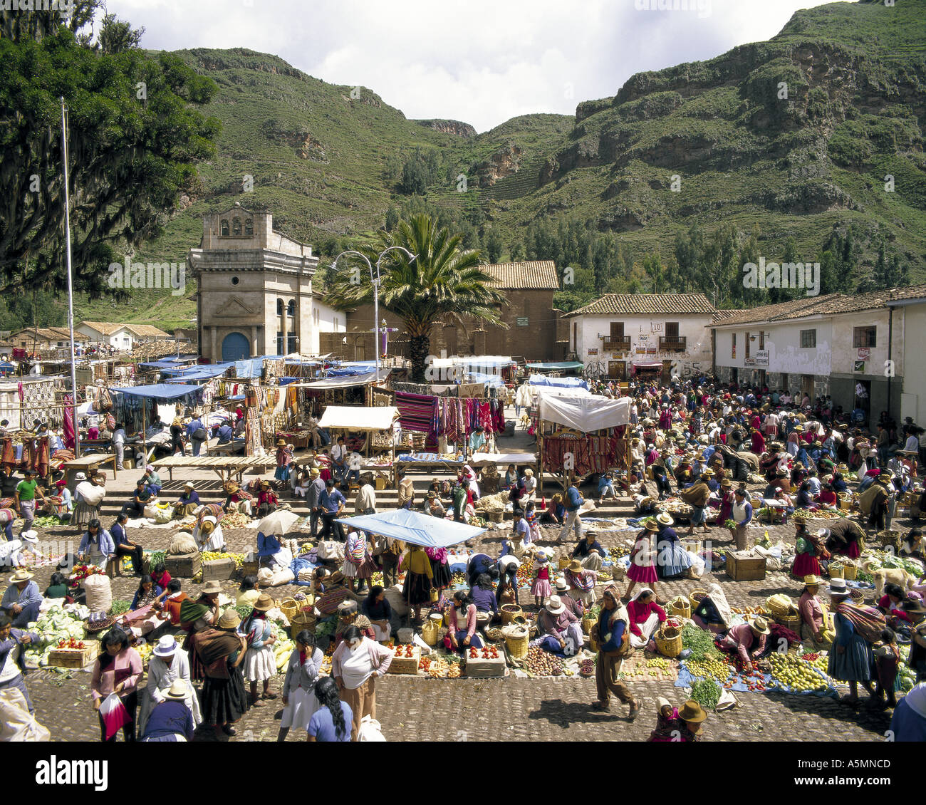 Pisac market Peru Stock Photo