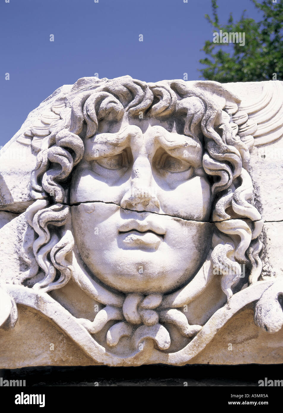 Stone head of Medusa Didyma Turkey Stock Photo Alamy