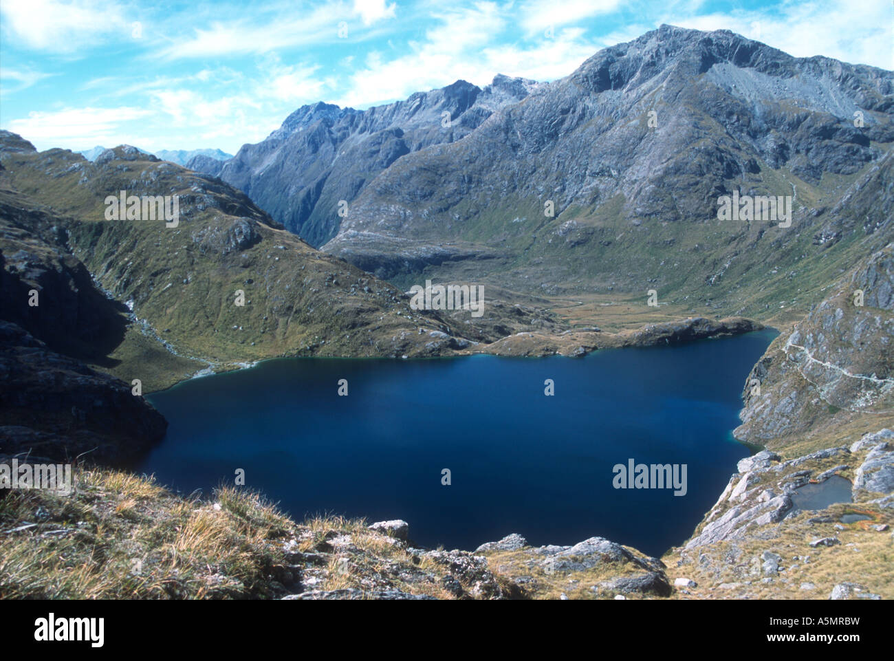 Lake Harris on the Routeburn Track South Island New Zealand Stock Photo ...