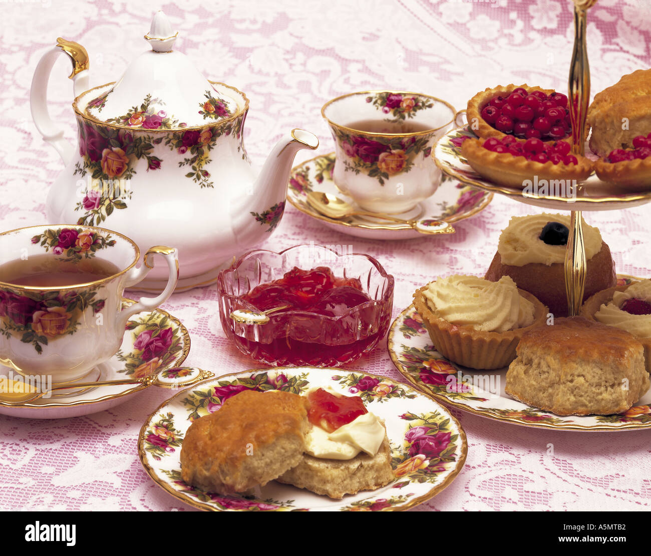 English high tea setting Stock Photo - Alamy