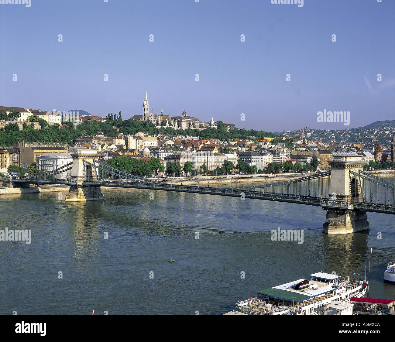River Danube and Chain Bridge Budapest Hungary Stock Photo - Alamy