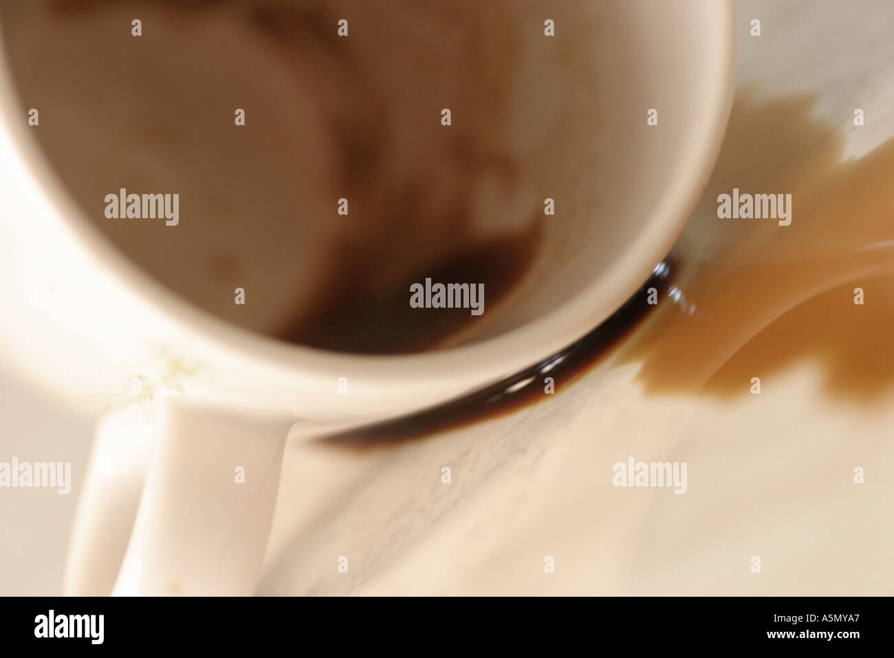 spilled coffee Stock Photo