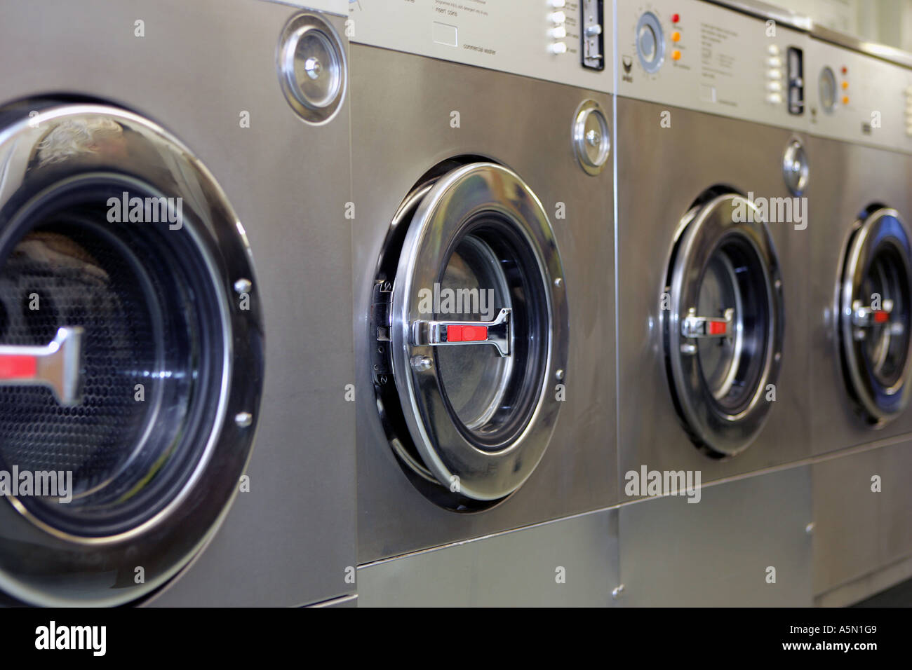 Laundrette Washing Machines Stock Photo Alamy
