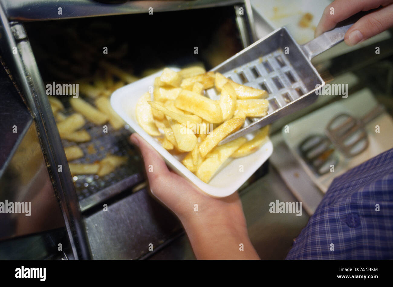 a portion of chips Stock Photo