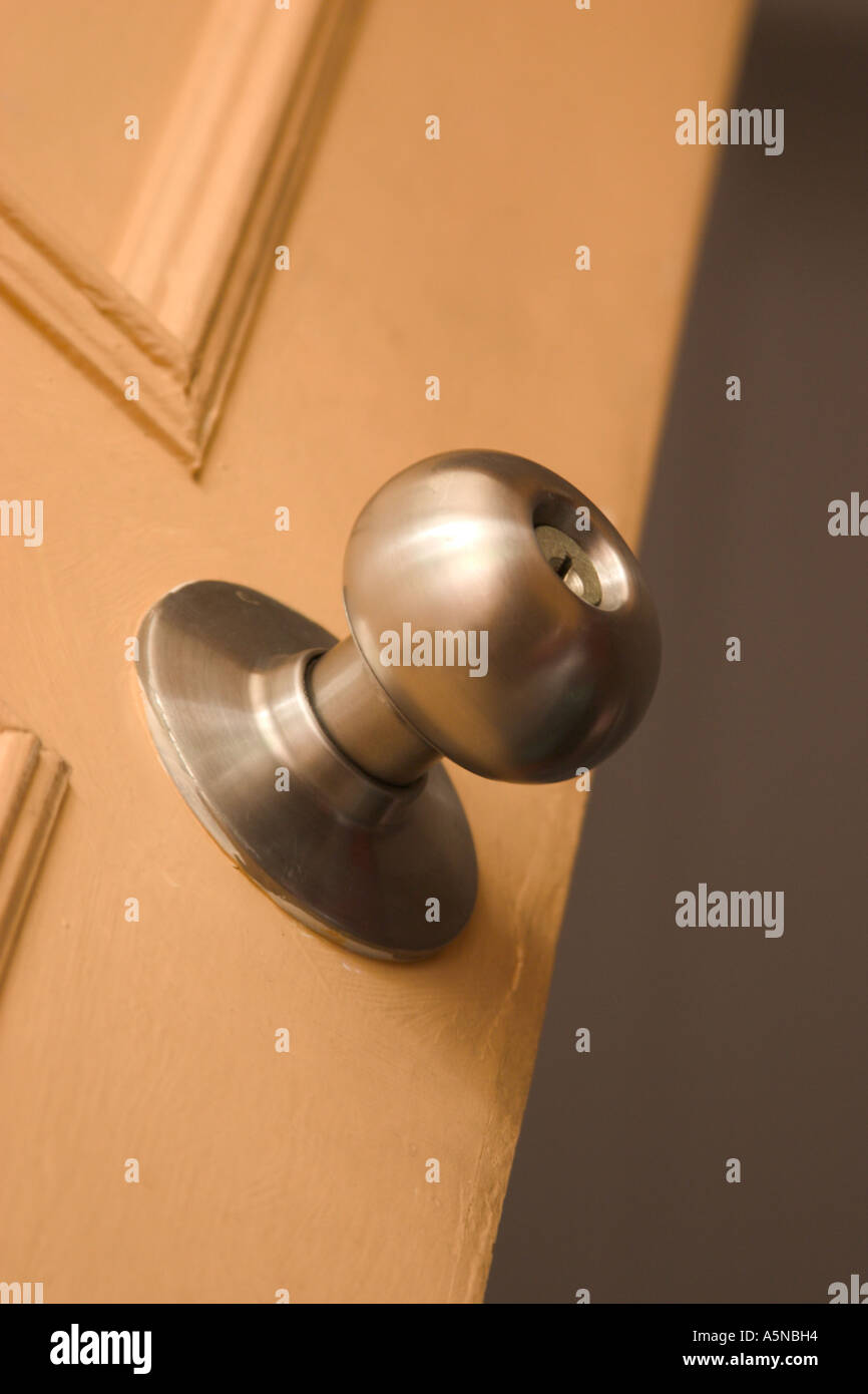 doorknob viewed from low angle. Concept: opportunity, chance, welcome, ambition Stock Photo