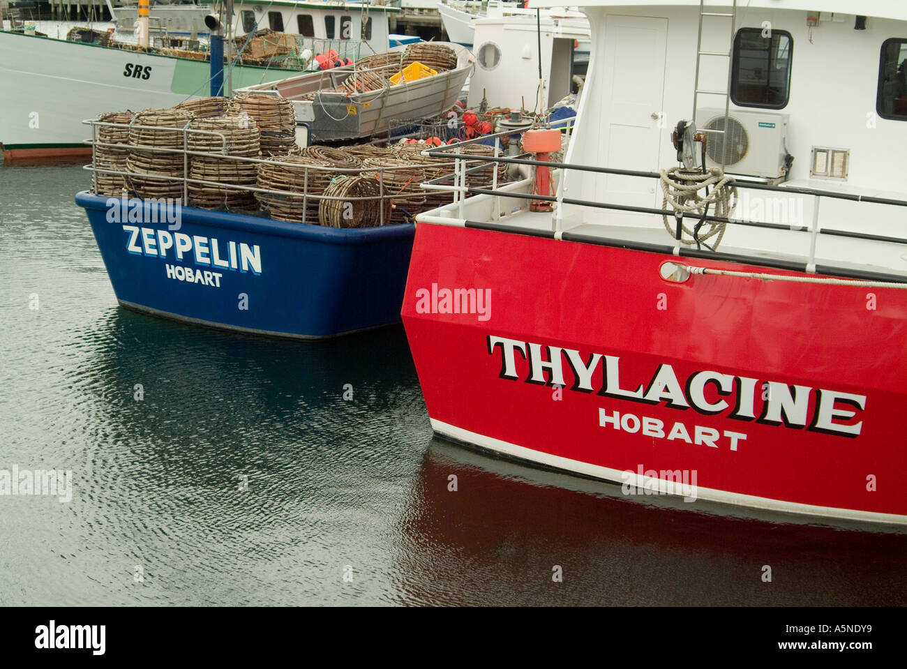 Fishing boats with unusual names Hobart Tasmania Stock Photo Alamy