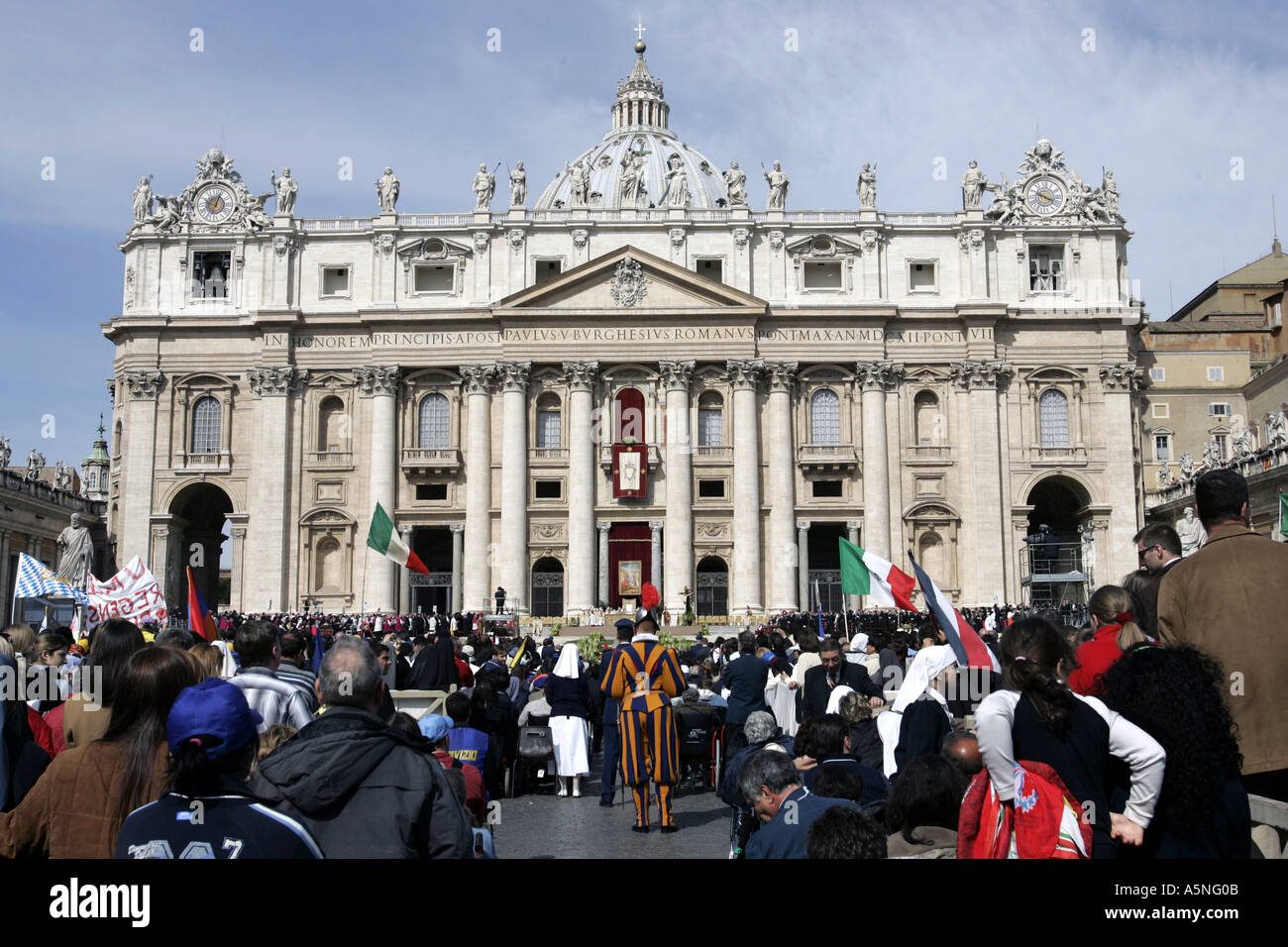 Saint Peter's Square at the Vatican Rome Italy Stock Photo