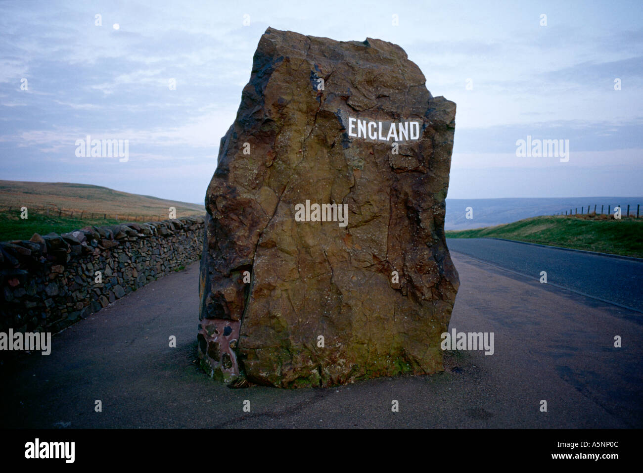 The border between Scotland and England is marked by a large stone