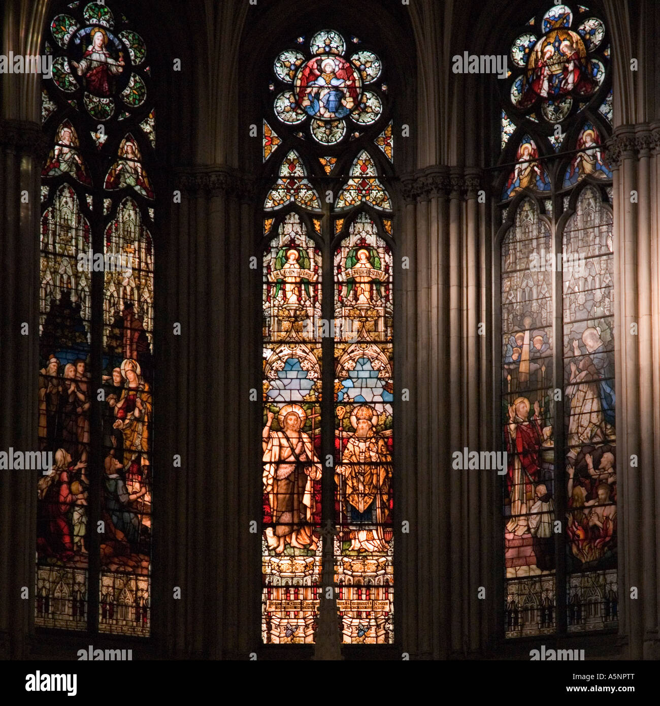 Stained Glass Window, St John's Lane Church, Dublin, Ireland Stock