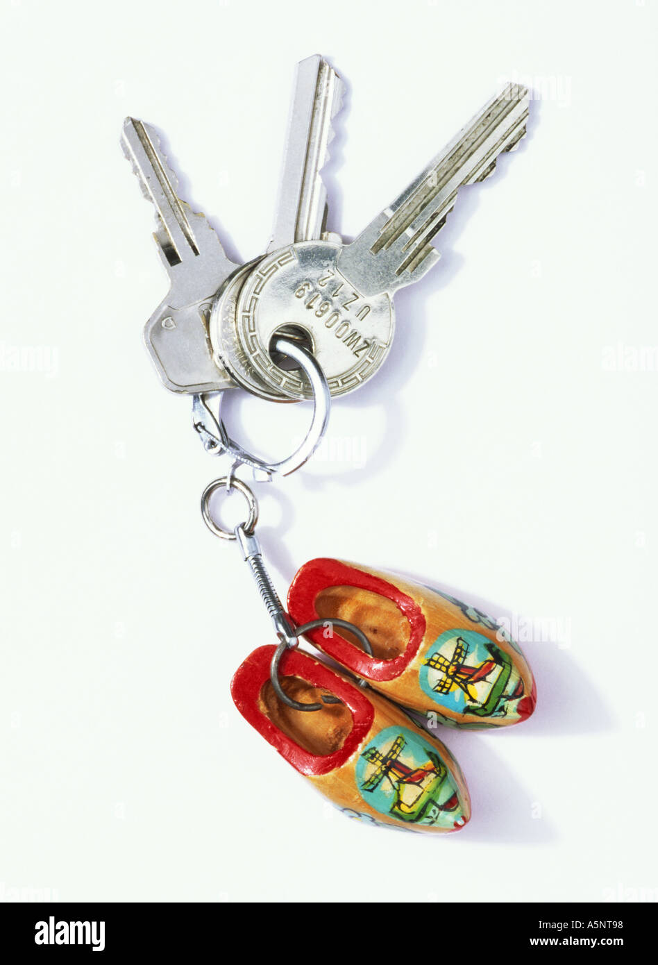 Keys on a clog key ring Stock Photo Alamy