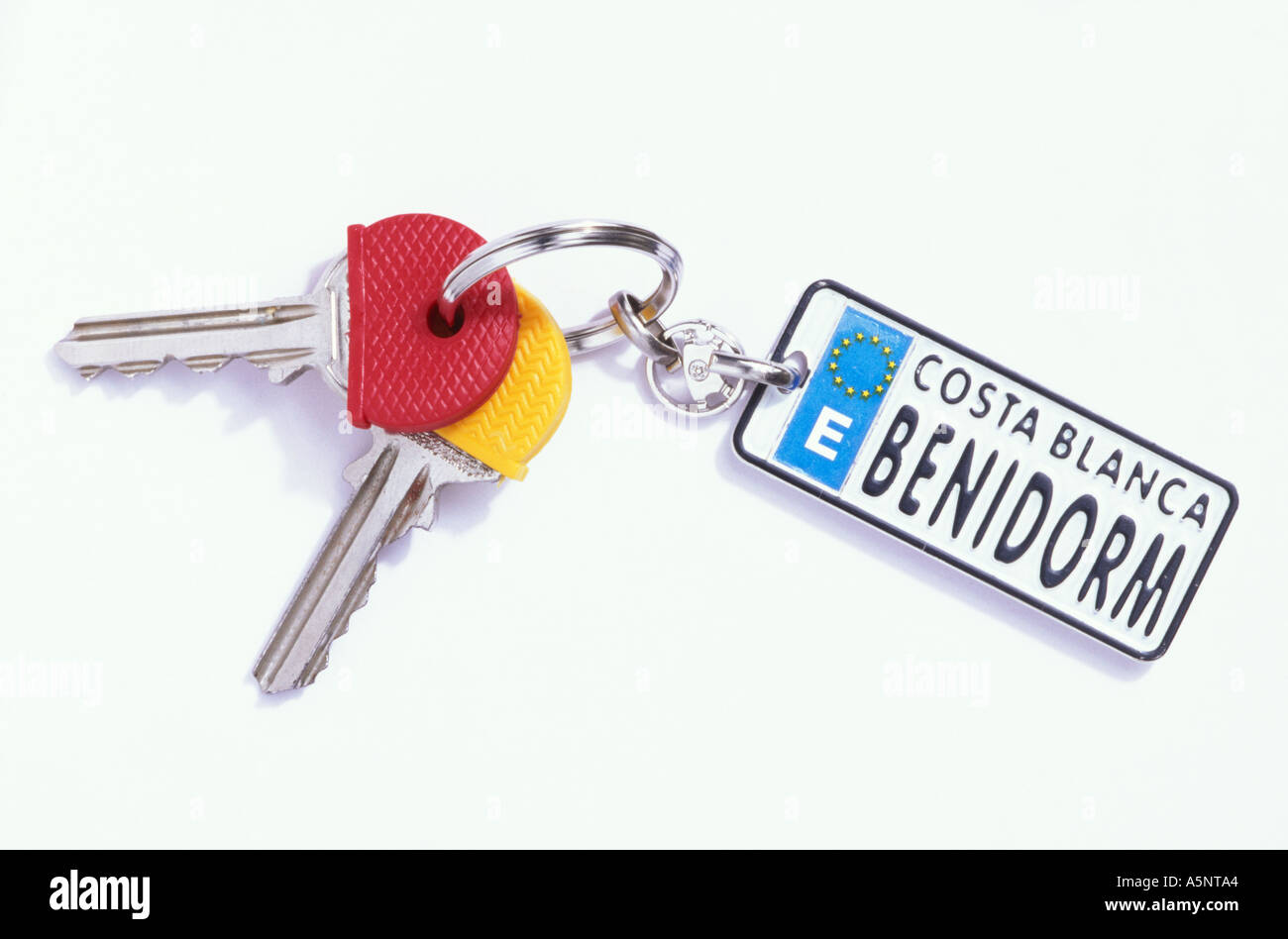 Keys on a Benidorm key ring Stock Photo
