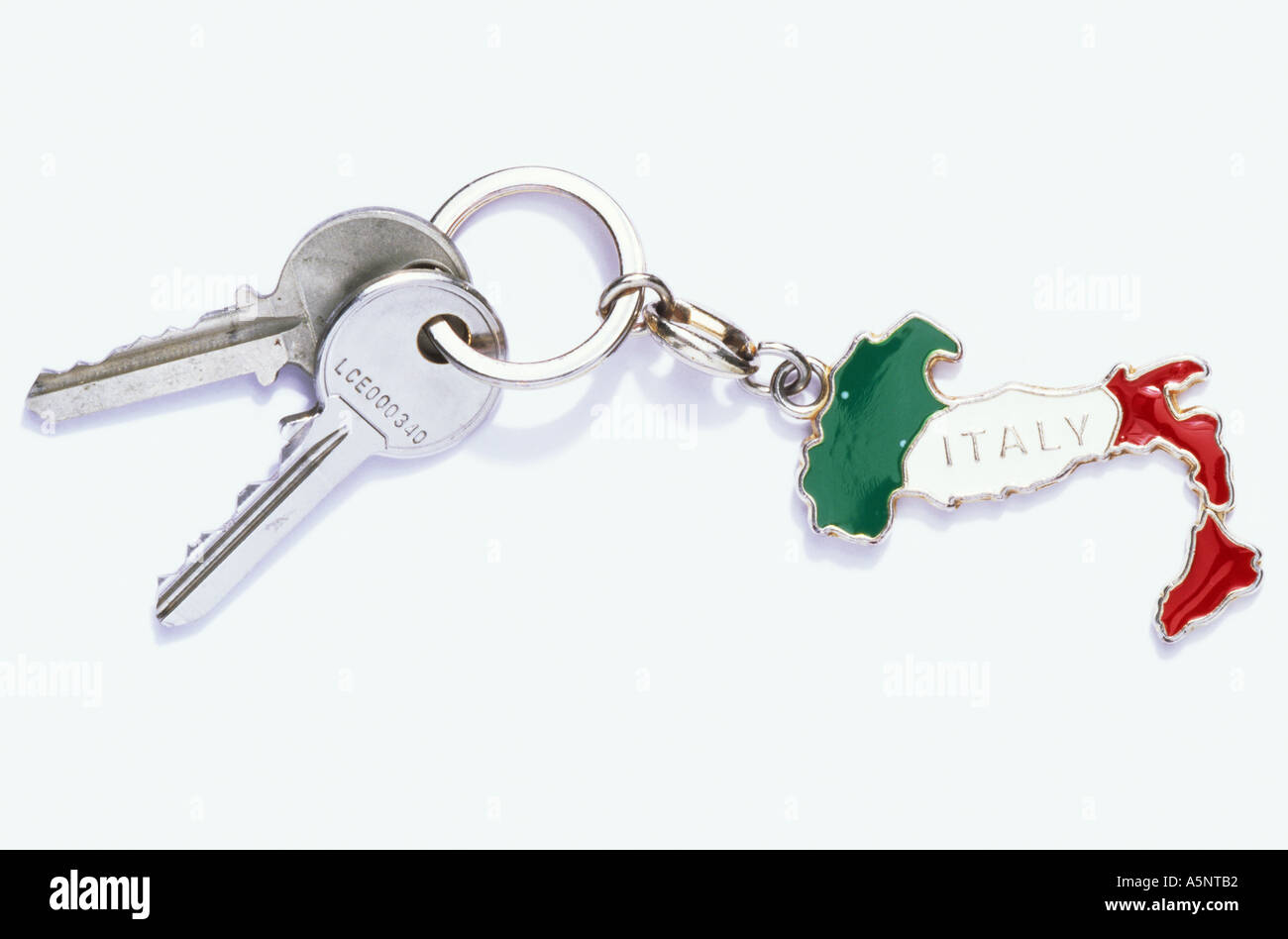 Keys on an Italy key ring Stock Photo