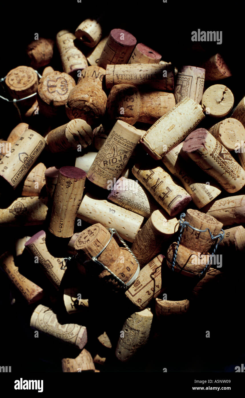 Wine and champagne corks Stock Photo