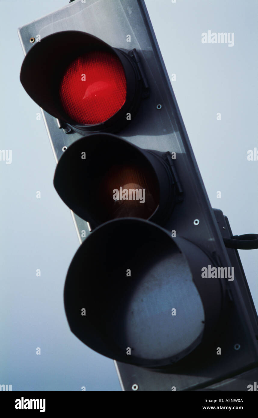 Traffic lights on red Stock Photo