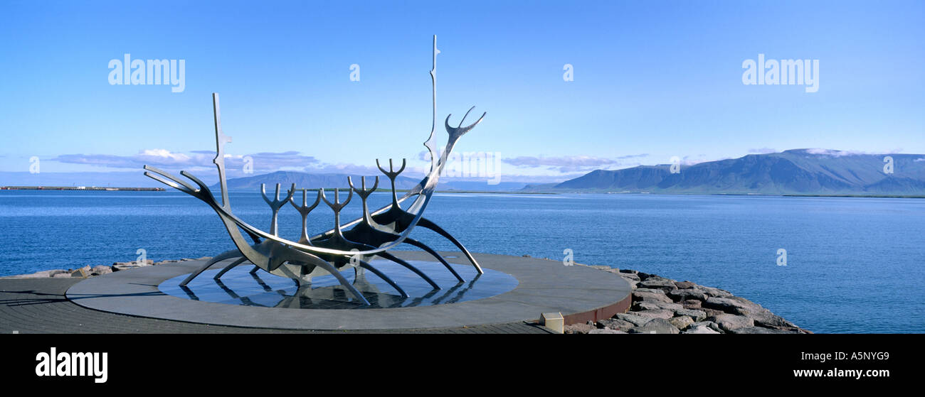 Viking ship sculpture Reykjavik Iceland Stock Photo Alamy