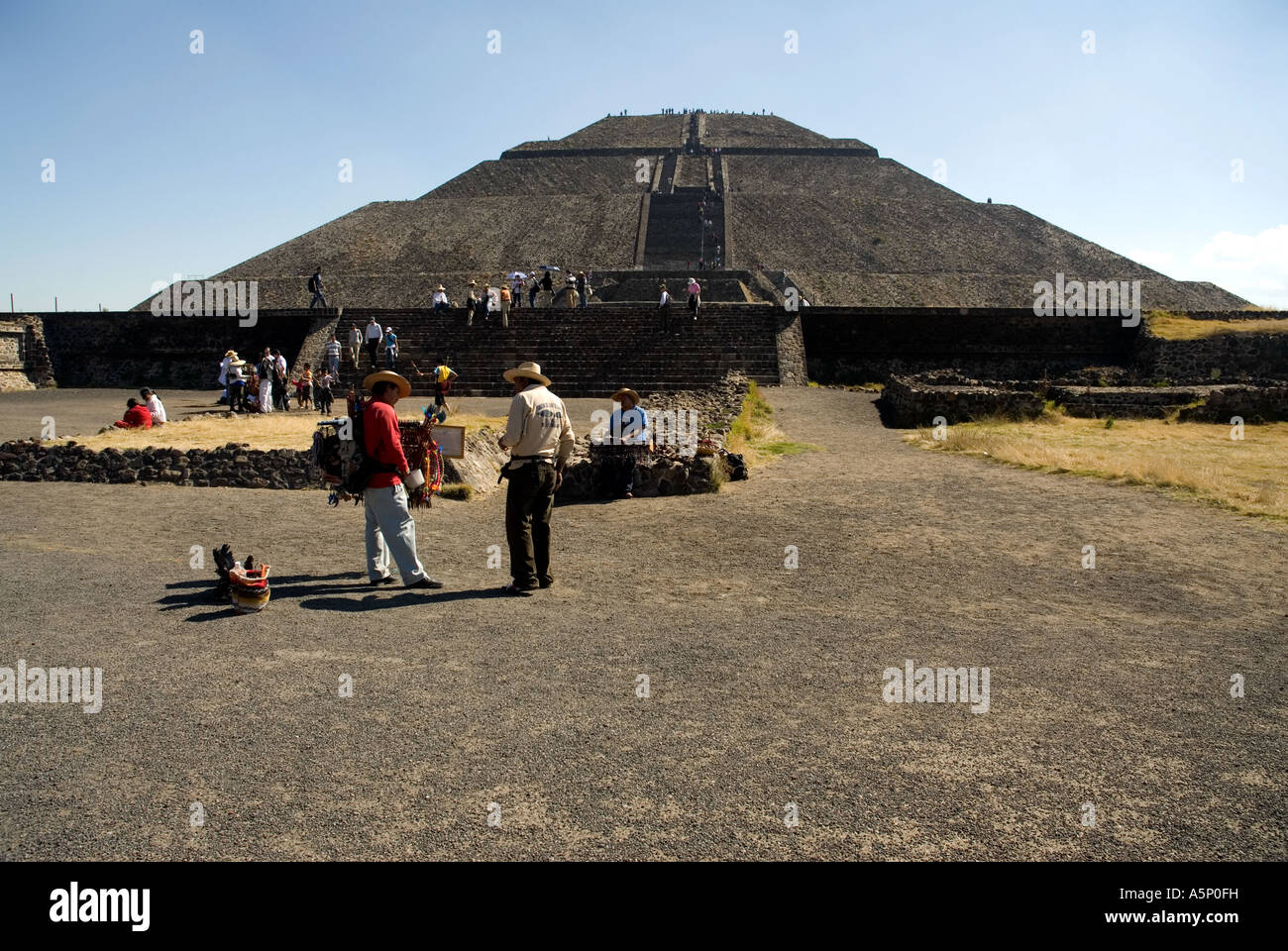 Pyramid of the Sun - Teotihuacan - Mexico Stock Photo