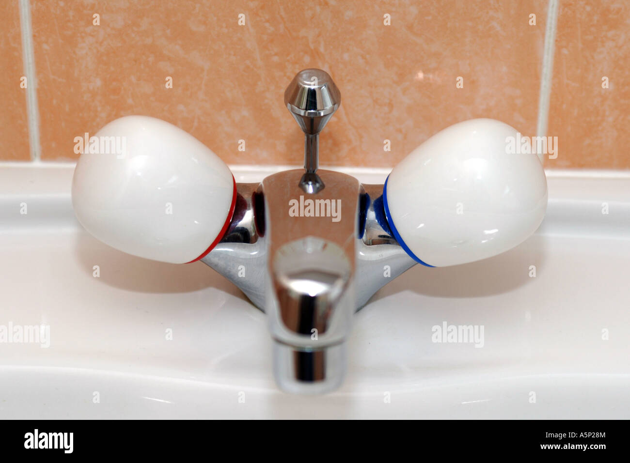 Chromium Bathroom Mixer Tap Stock Photo Alamy
