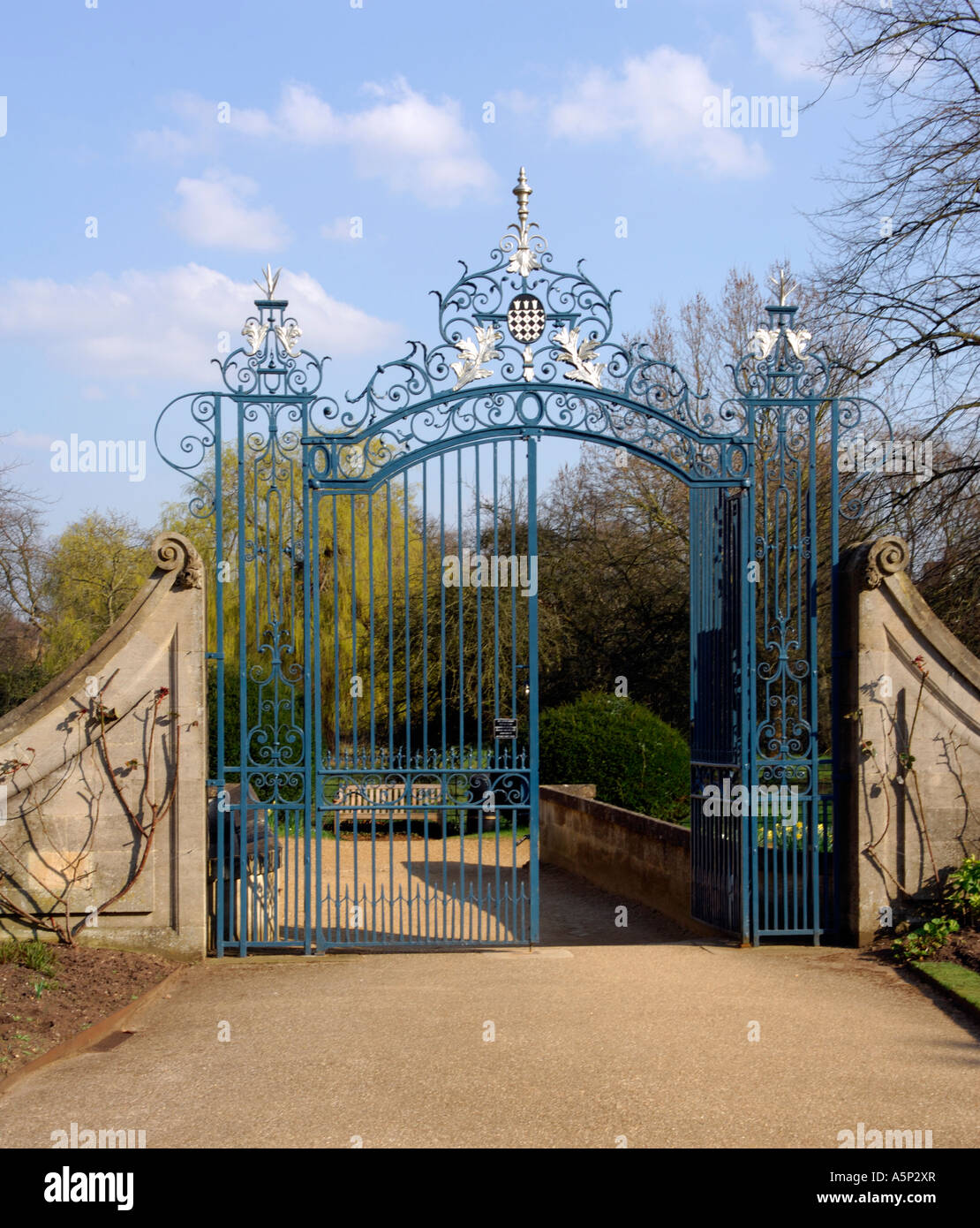 The Gates to Addison's Walk in Magdalen College Oxford Stock Photo Alamy