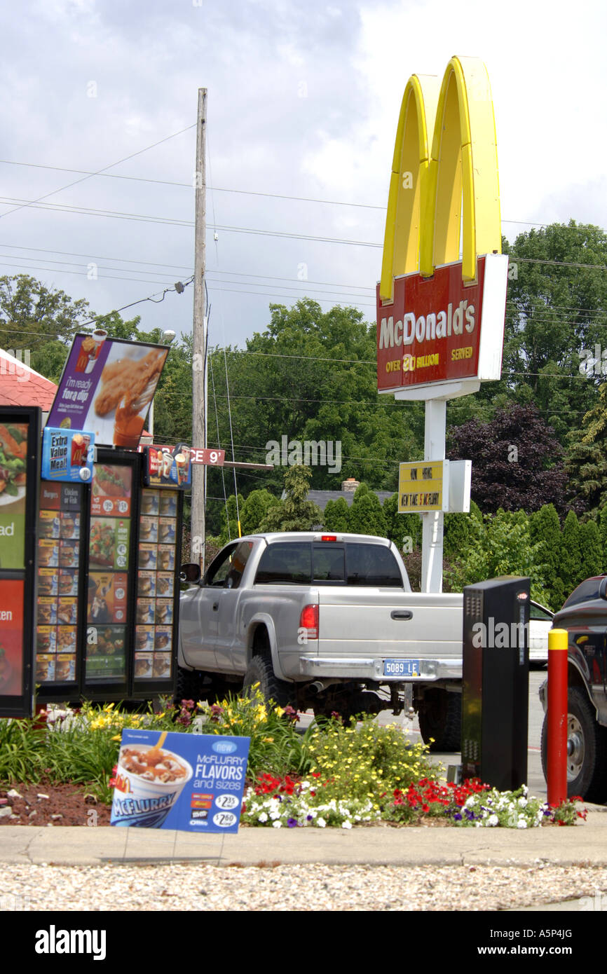 Drivethru at McDonalds fast food restaurant Stock Photo 11360151 Alamy