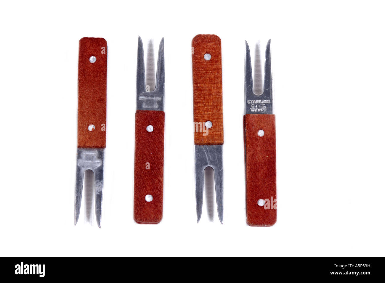 Corn on the cob forks Stock Photo