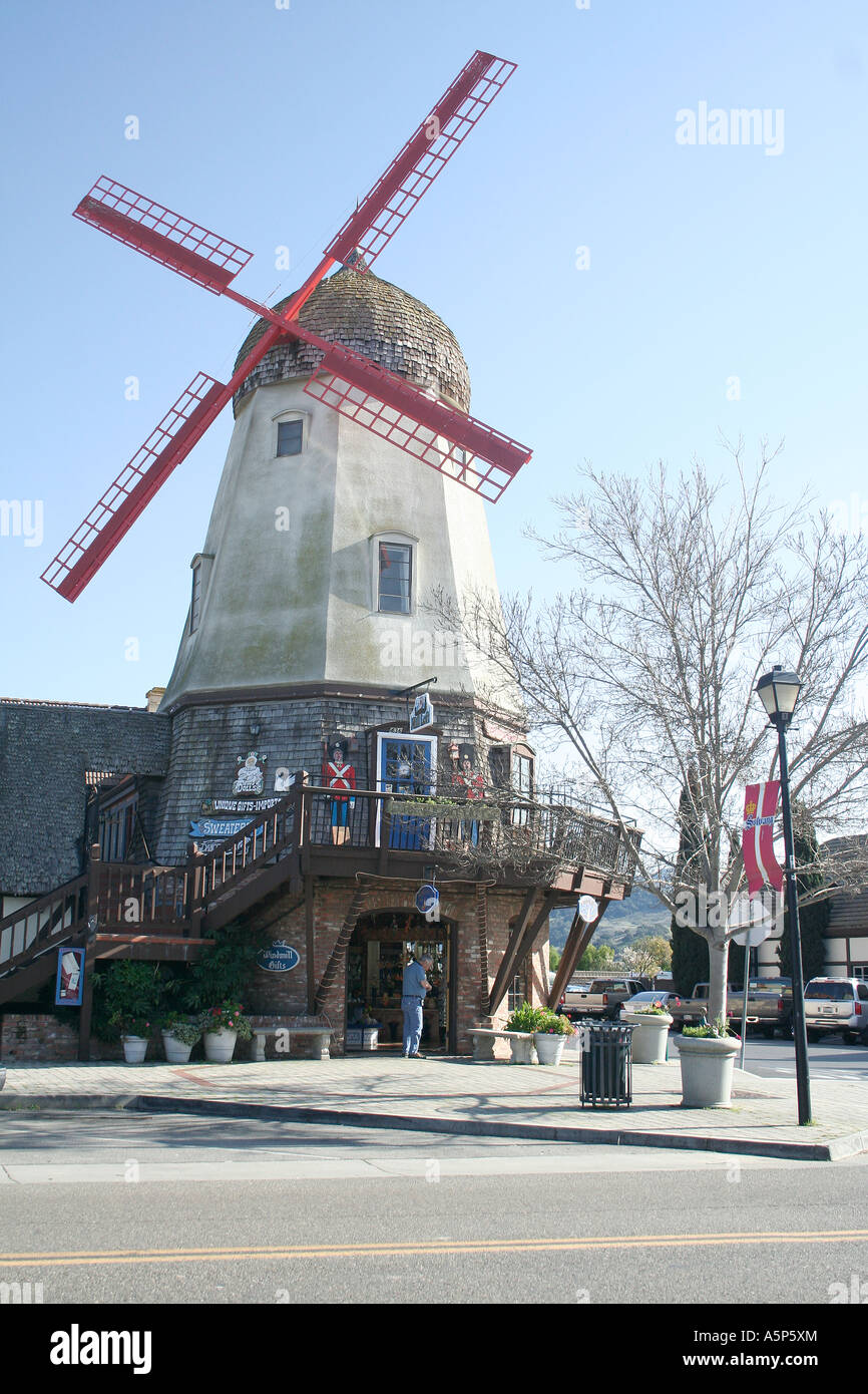 Windmill in Solvang, California, an old Danish settlement that survives
