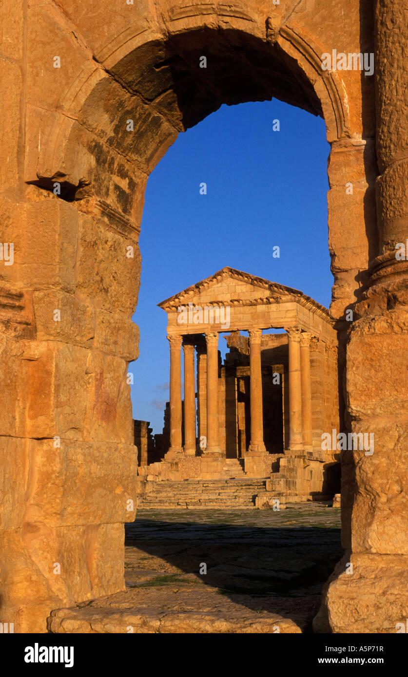 Ruins of Roman temples from the 2nd century Sbeitla Sufetula Tunisia ...