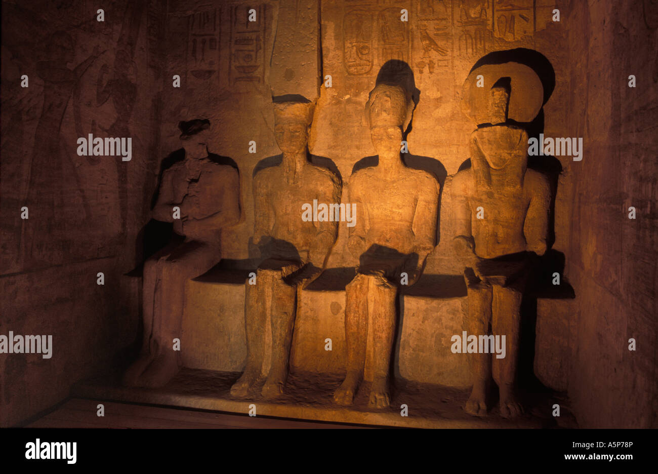 Abu Simbel, statues in the main temple, Egypt Stock Photo Alamy